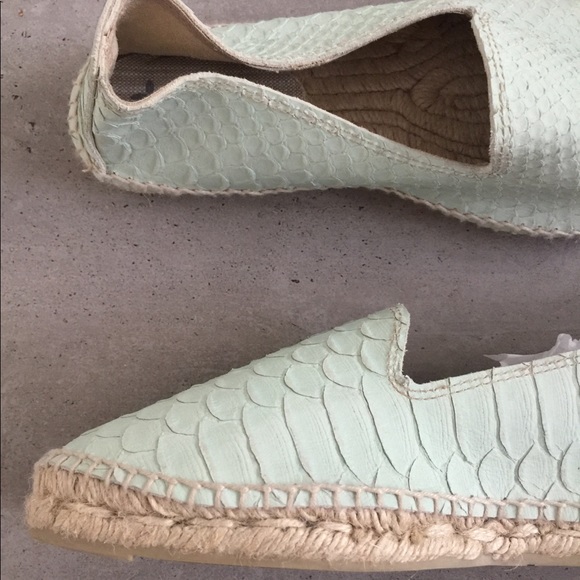 Mint MANEBI Python Embossed Leather Espadrilles 38 - Picture 8 of 9